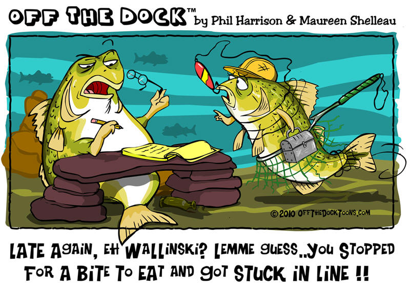 Off the dock Cartoon