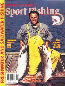 Roger Brunt on the cover of Brtish Columbia Sport Fishing